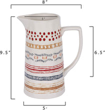 Striped Stoneware Pitcher - Meyer's Market