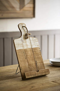 Distressed White Dipped Wood Tablet Holder - Meyer's Market
