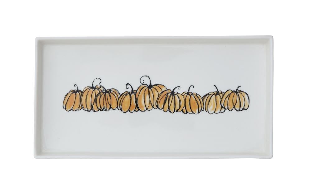 Stoneware Platter With Pumpkins - Meyer's Market