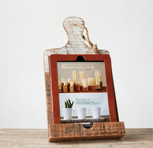 Distressed White Dipped Wood Tablet Holder - Meyer's Market