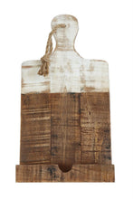 Distressed White Dipped Wood Tablet Holder - Meyer's Market