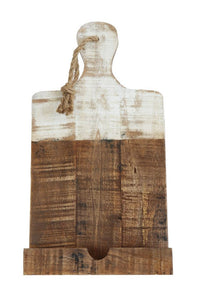 Distressed White Dipped Wood Tablet Holder - Meyer's Market