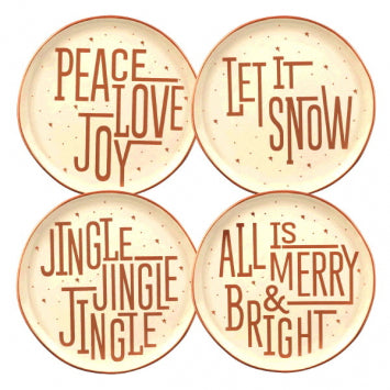 Gold And White Holliday Accent Plates - Meyer's Market