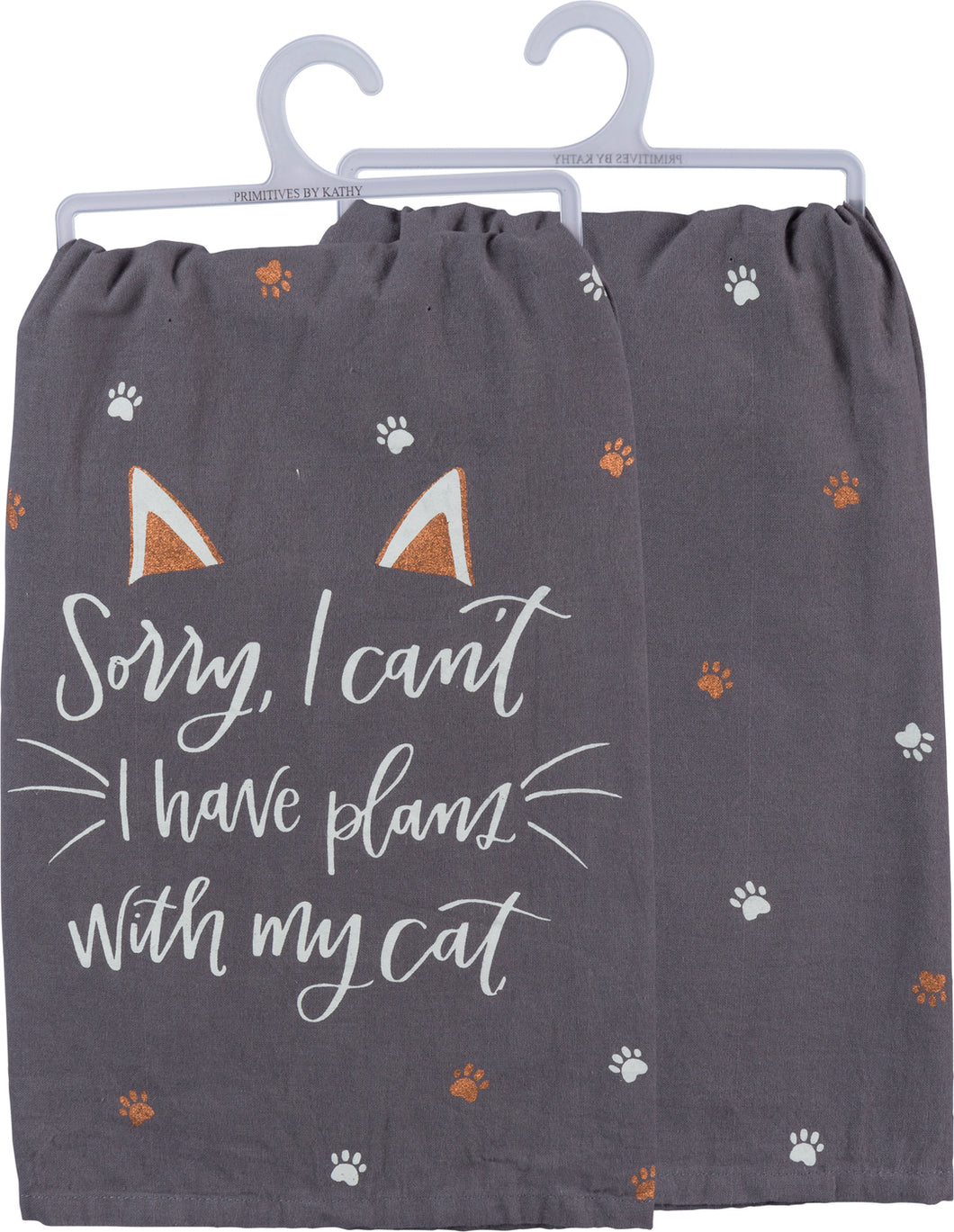 Sorry I Can't I Have Plans With My Cat Dish Towel - Meyer's Market