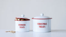 Red & White 'Christmas Treats' Enameled Tin Canister - Set of Two - Meyer's Market