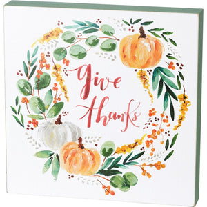Give Thanks Box Sign - Meyer's Market