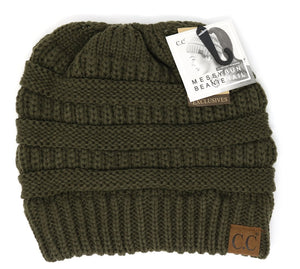 C.C Solid Messy Bun Beanie - Meyer's Market