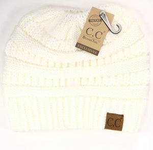 C.C Solid Messy Bun Beanie - Meyer's Market