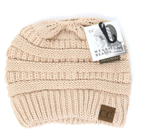 C.C Solid Messy Bun Beanie - Meyer's Market
