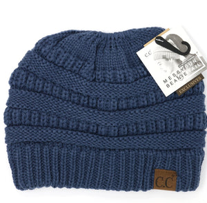 C.C Solid Messy Bun Beanie - Meyer's Market