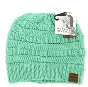 C.C Solid Messy Bun Beanie - Meyer's Market