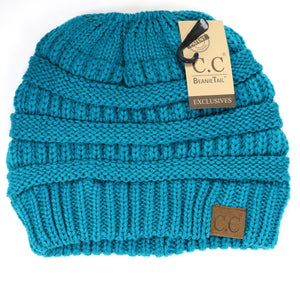 C.C Solid Messy Bun Beanie - Meyer's Market
