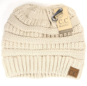 C.C Solid Messy Bun Beanie - Meyer's Market