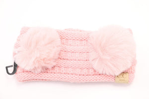 C.C.  Kids Faux Fur Double Pom-Pom Head Wrap - Meyer's Market