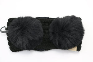 C.C.  Kids Faux Fur Double Pom-Pom Head Wrap - Meyer's Market
