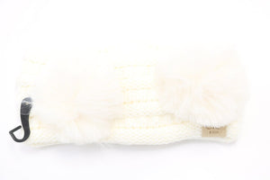 C.C.  Kids Faux Fur Double Pom-Pom Head Wrap - Meyer's Market
