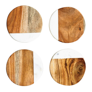 Marble And Mango Wood Coasters - Meyer's Market