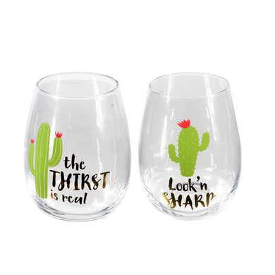 Cactus Stemless Wine Glass - Meyer's Market