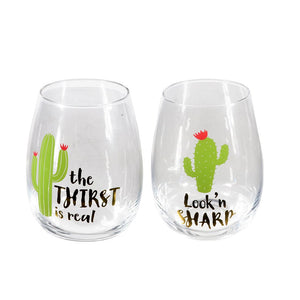 Cactus Stemless Wine Glass - Meyer's Market