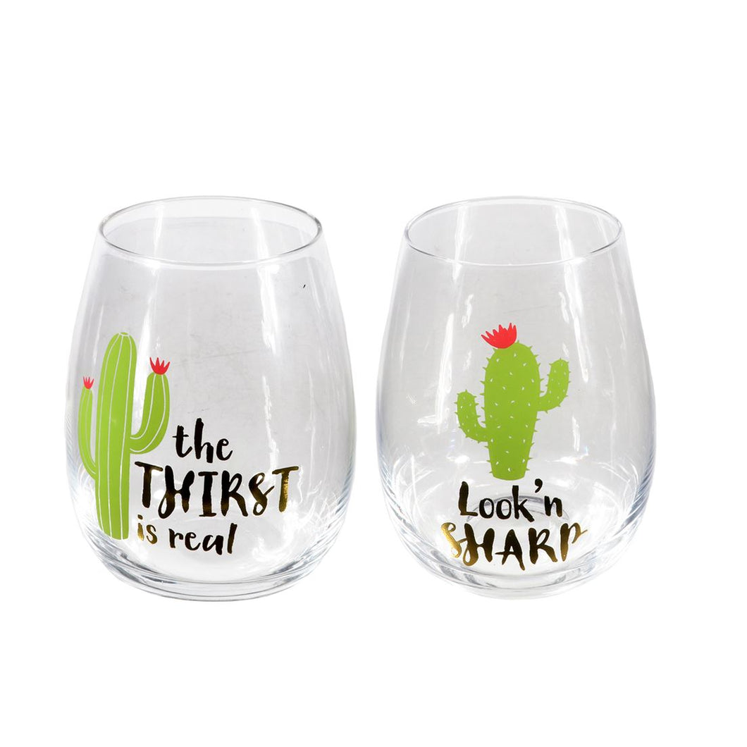 Cactus Stemless Wine Glass - Meyer's Market