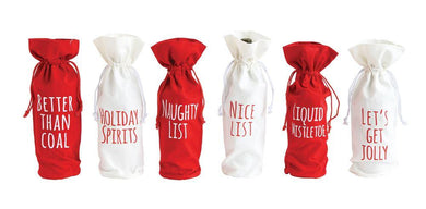 Christmas Fabric Wine Bags with Drawstring - Meyer's Market