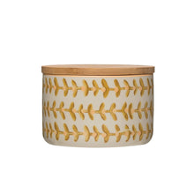 Stoneware Canister Mustard Floral - Meyer's Market