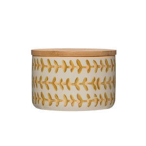 Stoneware Canister Mustard Floral - Meyer's Market