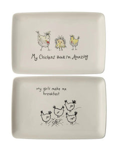 Stoneware Platter for Chicken Lovers - Meyer's Market