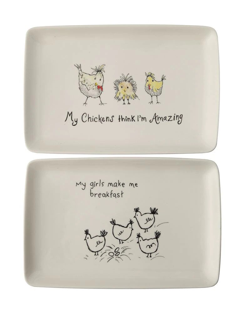 Stoneware Platter for Chicken Lovers - Meyer's Market