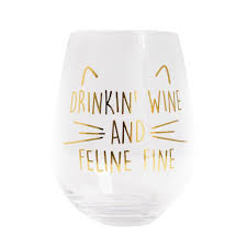 Feline Fine Stemless Wine Glass - Meyer's Market